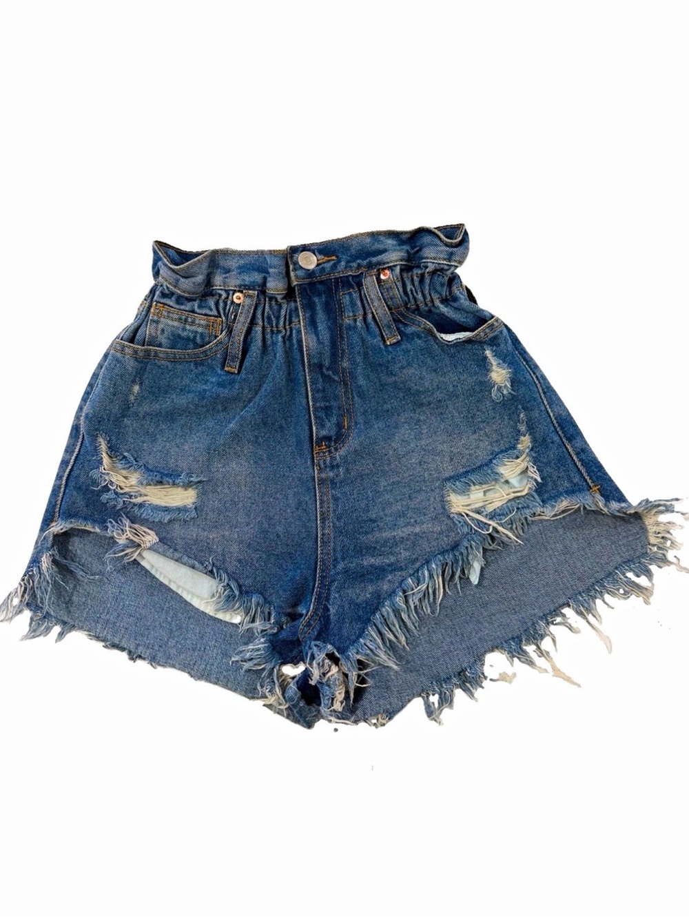 Signature8 Women’s Blue High Rise Distressed Cut Off Shorts Sz S